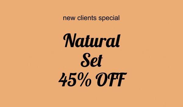 new clients special Natural Set 45% OFF