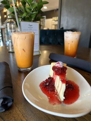 Great Thai iced tea and cheesecake