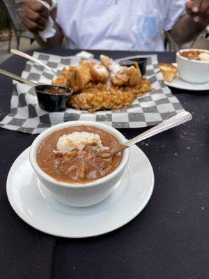 Chicken and Waffles with Red Beans and Rice