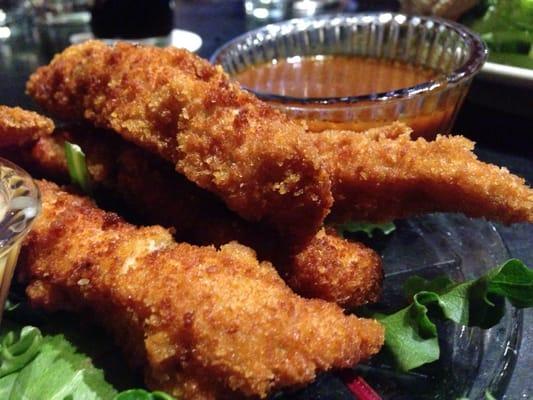 Chicken strips dipped in tempura batter made with Green Chili Beer