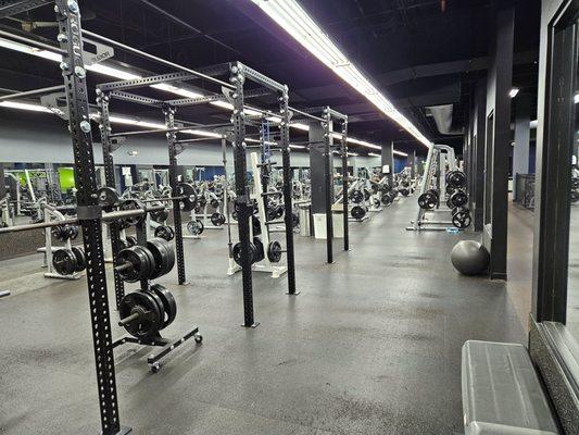 First floor strength/free weights area.