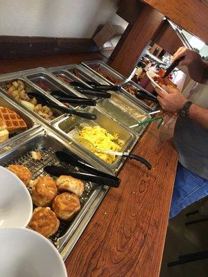 Breakfast bar to die for!  I would have taken a better photo, but people were waiting to get to it.