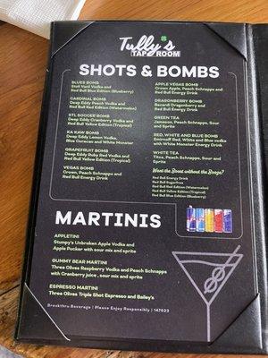 Drink menu