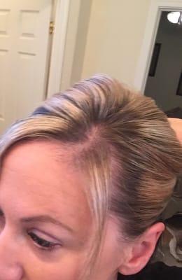 Day after getting roots touched up. :( roots are still there and I'm out 75 bucks