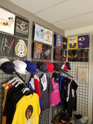 Front of shop, some of the images are not available only for display purposes and to show how clean the prints come out on T-Shirts.