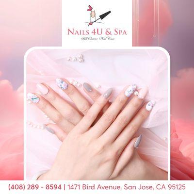 Pamper yourself with stunning nail designs that stand out from the crowd. 
 Visit Nails 4U & Spa today!