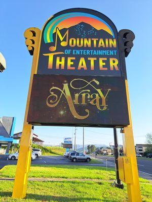 Mountain of Entertainment Theater sign.