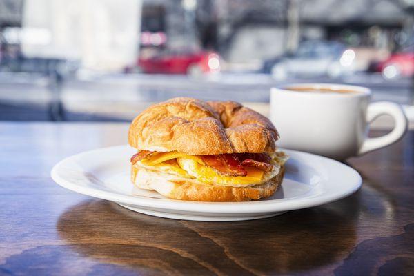 Breakfast sandwich with bacon