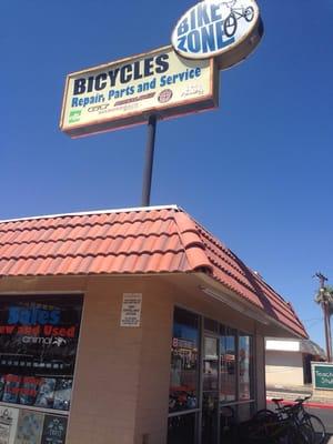 Signage and store front.