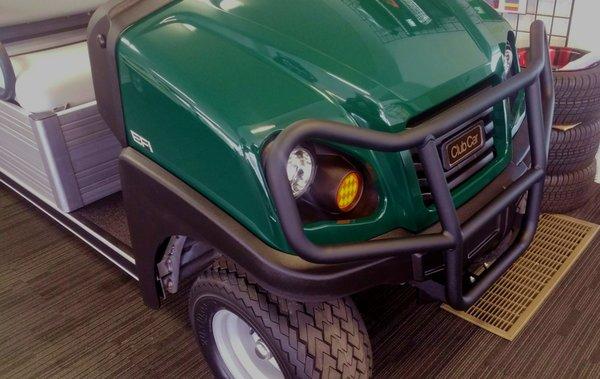 New jade green Carryall 500 Gas EFI with electric auto-tilt cargo box, brush guard, hitch, aluminum frame