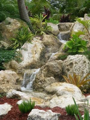 Adding a waterfall to a swimming pool, rockscapes