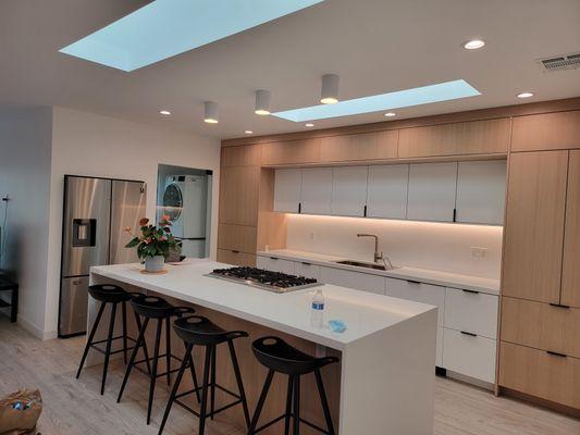 Kitchen recess lights and under cabinets lights.