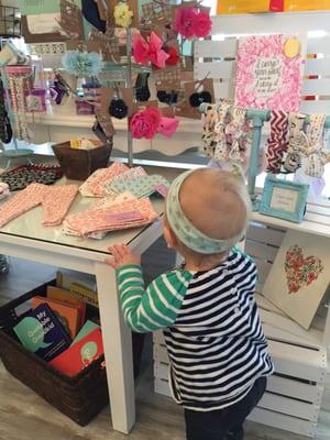 Elise checking out our display:)