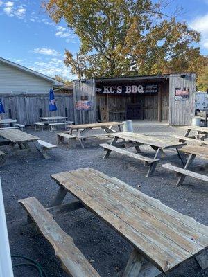 Patio seating and stage