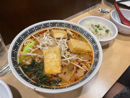 Vegetarian Ramen with extra rice noodles