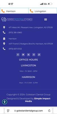 Here's the office hours located on the website.