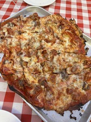 Large meat lovers pizza