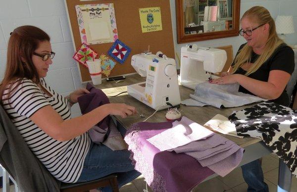 Ladies enjoying a class at Sew and Sews Place, Dayton TN