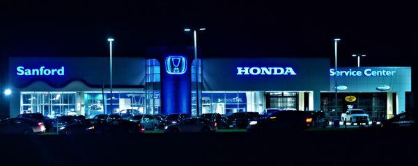 Sanford Honda dealership at night