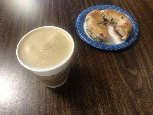 Cafe Latte And A Bagel