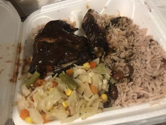 This is the jerk chicken. It is all great tasting and the sauce is just right.