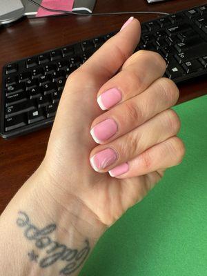 Pink French manicure with design