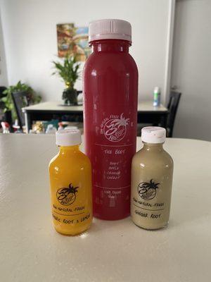 The Beet, Turmeric Root and Lemon, and Ginger Root