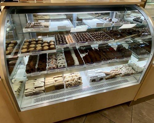 Display case of chocolates