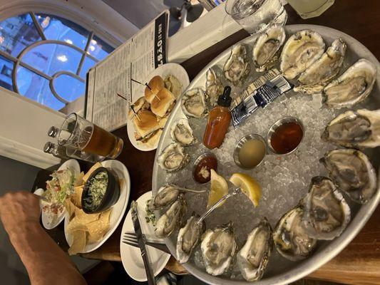 We kinda went crazy  Sliders, artichoke dip, oysters Happy Hour