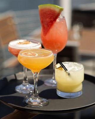 Craft cocktails made at three outdoor bars