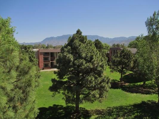 West Courtyard with Sandia Mountains in background