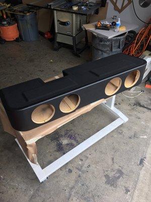 Custom box 4 8" in a Chevy 2017 Chevy Silverado under seat