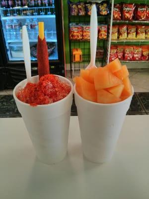 Chamoy y melon raspas!