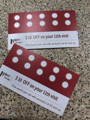 $10 off your 11th visit.