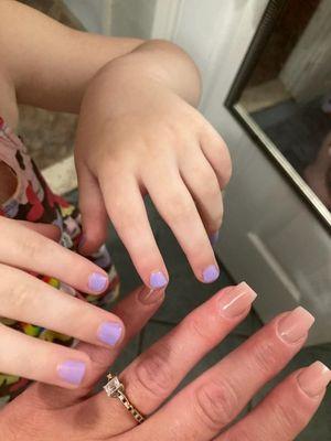 My daughter's first mani with Mommy. We had such a good time! Thank you so very much for taking such good care of us