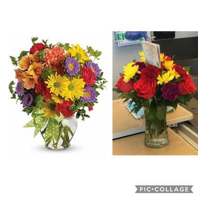 I ordered the pic on the left and the right is what she received. :/