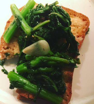 Toast w/ trout mousse & broccoli rabe