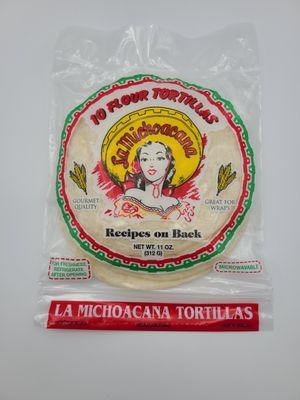 10 count flour tortillas come in a variety of sizes made fresh in our local facilities.