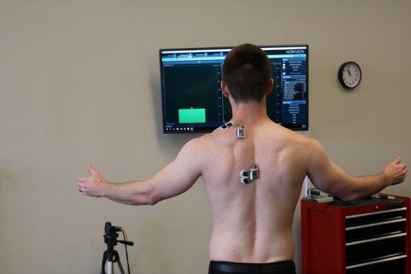 EMG sensors measuring shoulder muscle activation