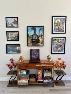 Ben assembled this furniture and hanged all these paintings