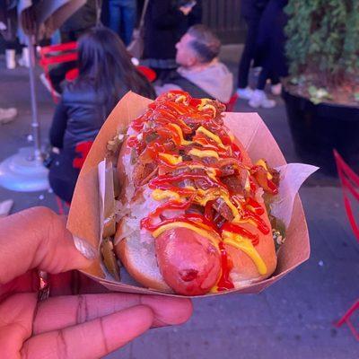 Beef hotdog