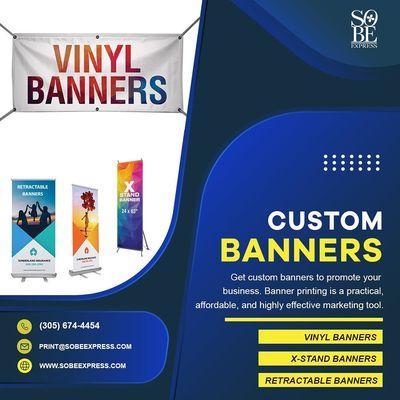 Get custom banners to promote your business. Banner printing is a practical, affordable, and highly effective marketing tool.
 305.674.4454