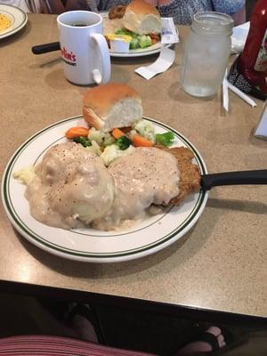 Country fried steak dinner.  Two for $20 on Sat. Night including pie!