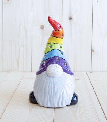 Our Rainbow Gnome is available for purchase on our Etsy site - ClayHousePlaques