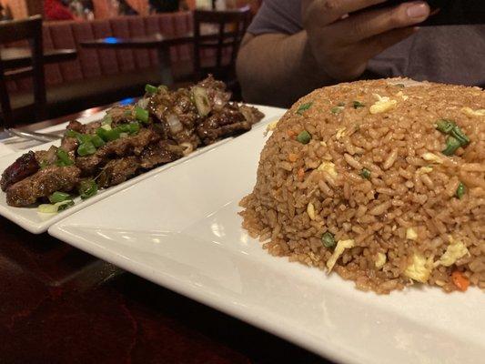 Jerk pork and fried rice