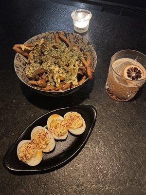 Furikake fries & deviled eggs