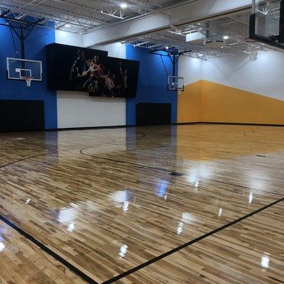 Indoor basketball courts.