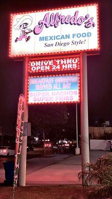 New Billboard Open 24 hours drive thru