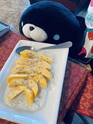 Cosmo ordered mango sticky rice for his birthday, it is his favorite!