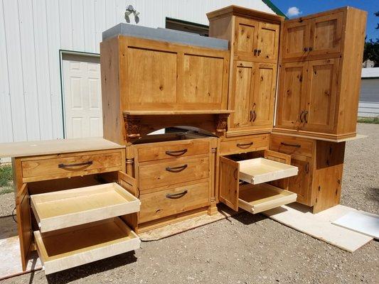 One of the kitchen's sold from Ben's Repurposed Cabinetry was this knotty alder kitchen, which makes for a beautiful and bold look!